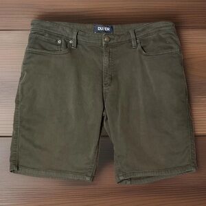 DUER No Sweat Relaxed Fit Shorts Mens 38 Army Green N2X DU/ER Tencel Stretch